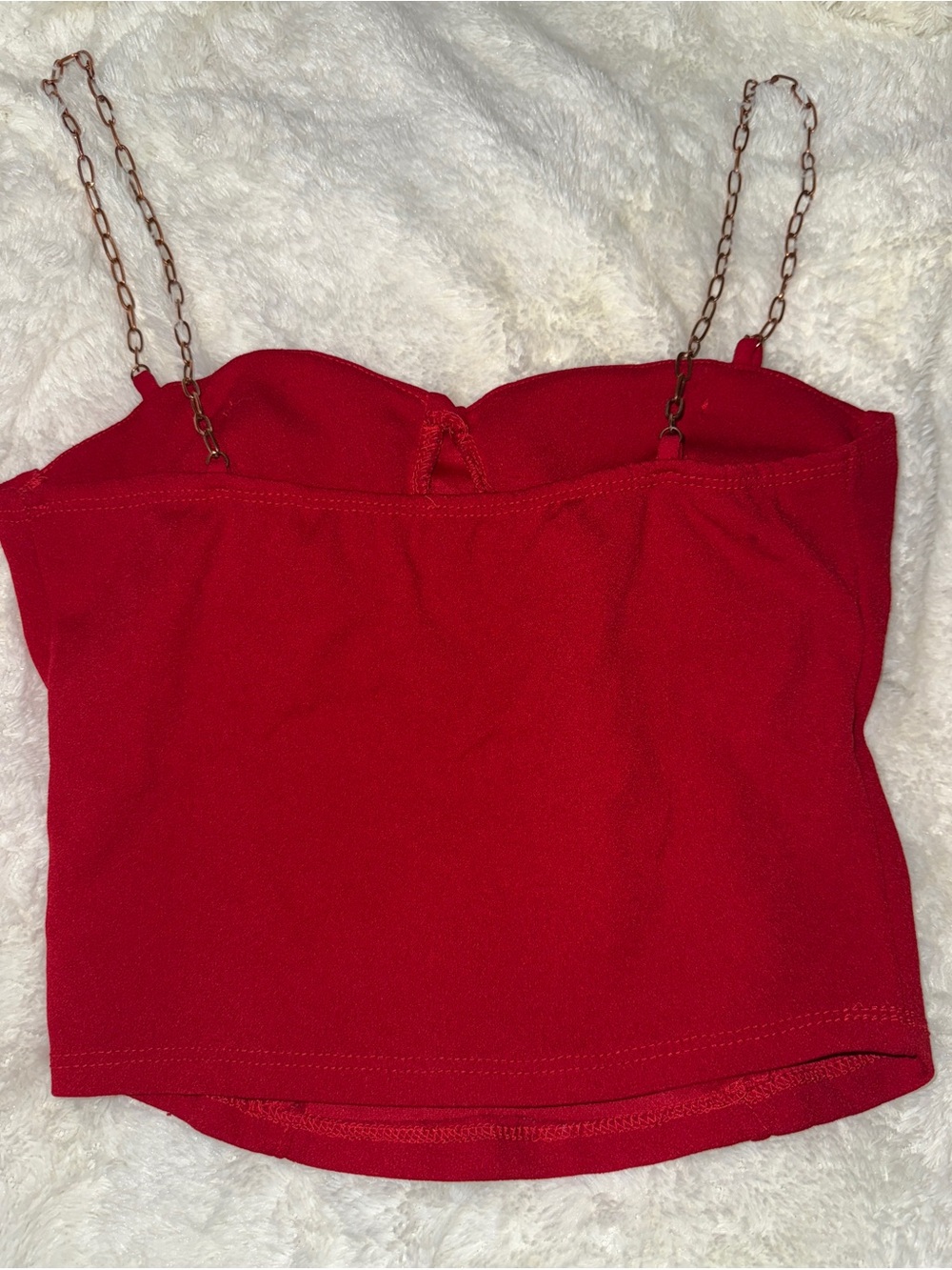 Red Chain-Strap Bustier Top - Picture 2 of 2
